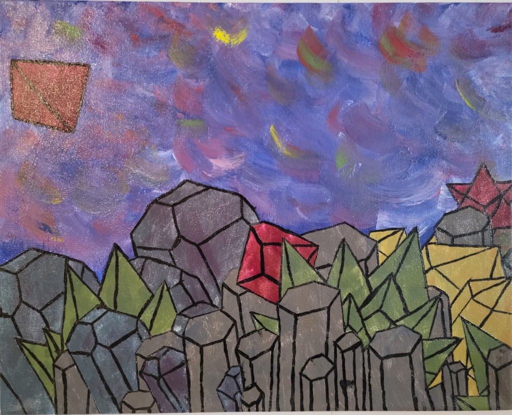 geometric gemstones mimicking a coral reef